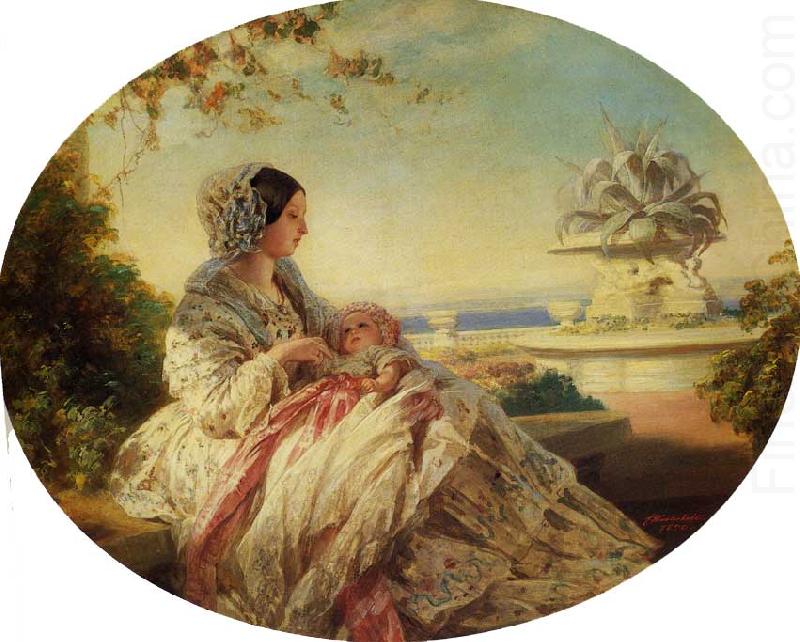 Franz Xaver Winterhalter Queen Victoria with Prince Arthur china oil painting image